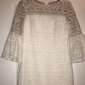 White long sleeve dress w/ lace